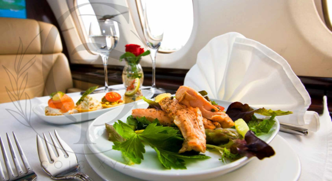 VIP private jet catering